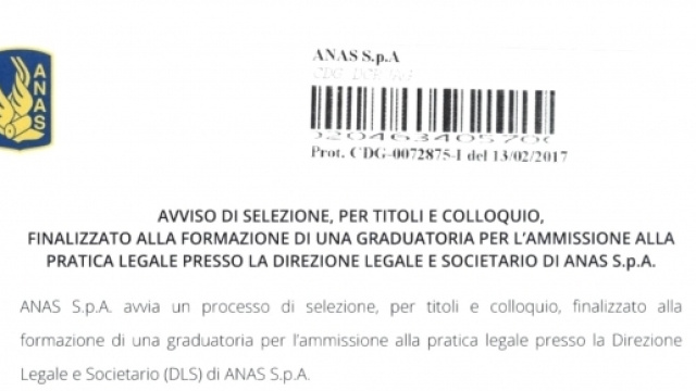 Offerte di lavoro in Anas per laureati
