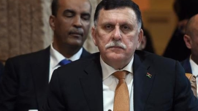 Una immagine di Fayez al-Sarraj durante un incontro pubblico