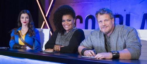 The judging panel for Cosplay Melee: Pictured: (l-r) LeeAnna Vamp, Yvette Nicole Brown, Christian Beckman. (Photo by: Dale Berman/Syfy)
