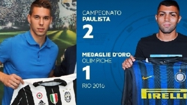 Marko Pjaca della Juventus e Gabigol dell'Inter a confronto