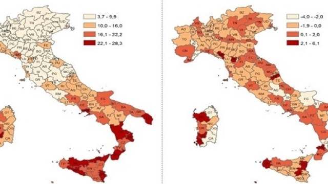 Indice e percentuale di occupazioni per aree urbane
