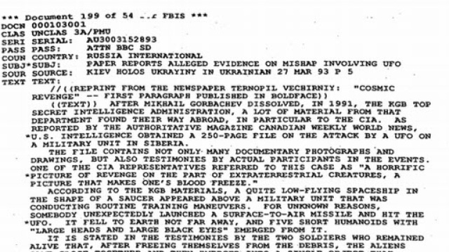 Parte del documento declassificato dalla CIA