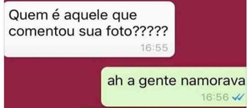 Rapaz reprova amizade da namorada com o ex.