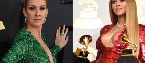 The Grammy queens: C&eacute;line Dion and Beyonc&eacute; Knowles at the Grammy Awards ceremony earlier this year/ Photo via Mark Ralston and Robyn Beck, AFP