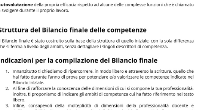 come compilare il Bilancio delle Competenze Finali