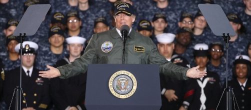 Trump promises 12-carrier Navy and touts military buildup | Daily ... - dailymail.co.uk