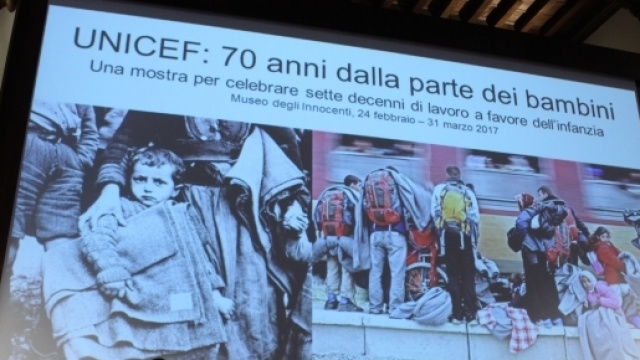 Presentazione Mostra 70&deg; Compleanno dell'Unicef.