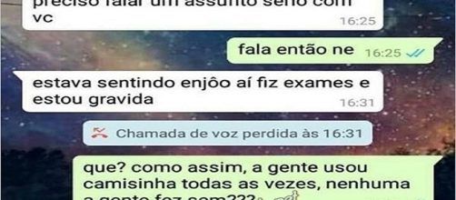 Mulher engravida de amante e anuncia tudo por WhatsApp