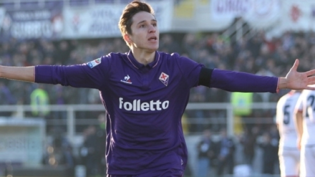 Federico Chiesa dopo un gol contro il Genoa