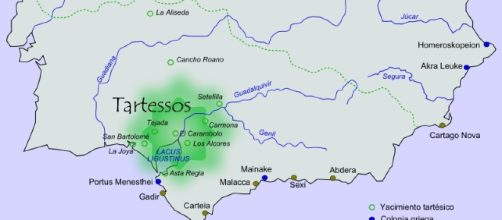 Presunta situaci&oacute;n geogr&aacute;fica de la civilizaci&oacute;n de Tartessos