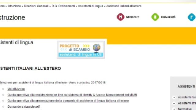 Insegnare all'estero posizione di assistente di lingua italiana