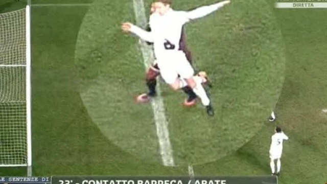 Il primo episodio arbitrale negativo per il Milan nel girone di ritorno, sull'1-0 parziale a favore del Torino