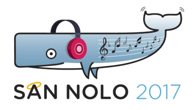 La balena simbolo di NoLo in chiave musicale per 'SanNolo - Festival semiserio della canzone'.