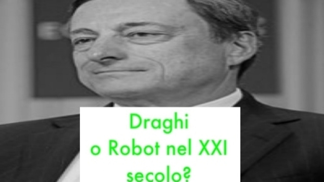 Mariio Draghi, photo da Wikipedia modificata "Poesia Visiva" nostra blaster Roby Guerra
