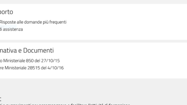 supporto sulla piattaforma Indire