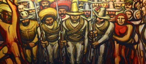 "Del porfirismo a la revoluci&oacute;n", mural de David Alfaro Siqueiros (1957)