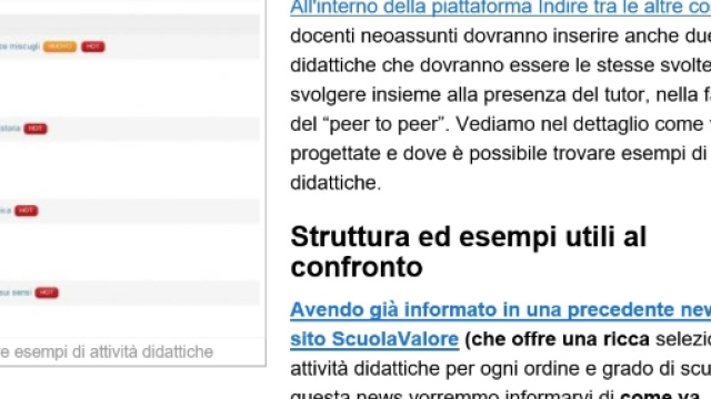 Esempio di attivit&agrave; didattica da inserire su Indire