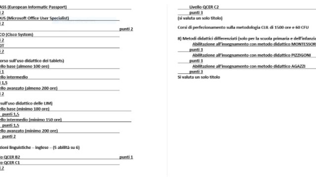 Quali titoli venfono valutati per l'aggioramento terza fascia