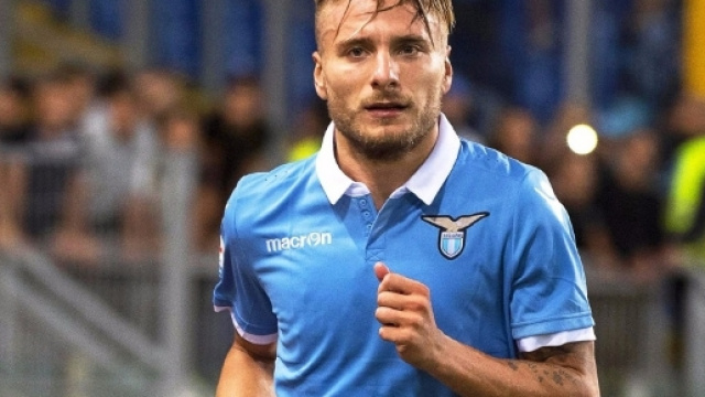 Ciro Immobile, autore del 2-0 della Lazio nel derby di andata della semifinale di Coppa Italia