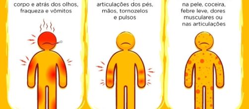 Diferentes sintomas da Dengue, Chikungunya e Zika