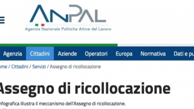 Assegno di ricollocazione per 30.000 disoccupati (fonte http://anpal.gov.it)