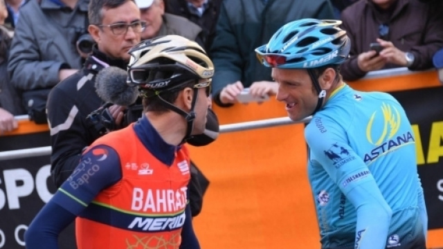 Nibali con l'ex compagno di squadra Scarponi