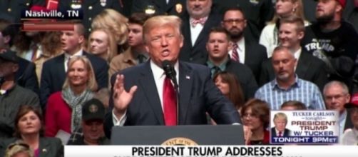 Donald Trump at rally, via Twitter