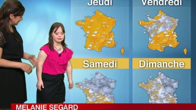 Un sogno che si avvera per una ragazza francese con sindrome di Down: condurre il meteo. Foto: youtube.