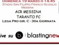 Lega Pro gir. C 30a giornata: Messina-Taranto 3-1