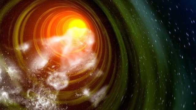 Rappresentazione artistica di un ipotetico 'wormhole' nell'Universo.