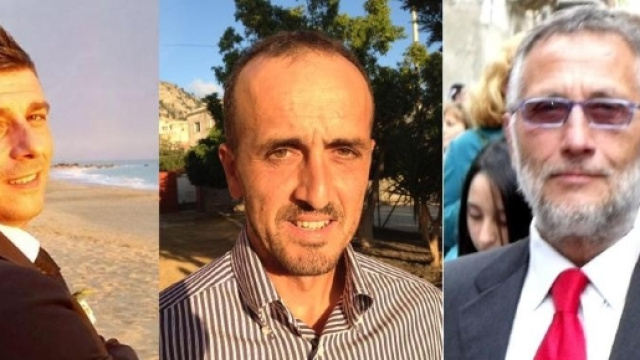 Elezioni Comunali 2017 in Sicilia, a Cattolica Eraclea 3 i candidati sindaco: da sinistra, Antonino Fanara, Santo Borsellino, Giuseppe Giuffrida