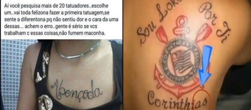 Tatuagens escritas de forma errada