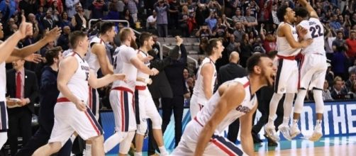 Gonzaga celebrates a one-sided win over Xavier. Photo: USA Today Sports