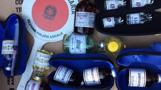 Alcuni materiali sequestrati dalla Polizia Locale