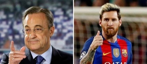 Florentino P&eacute;rez y Leo Messi...