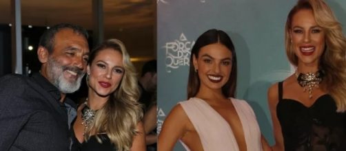 Paolla Oliveira provoca "clim&atilde;o" em festa de lan&ccedil;amento da novela "For&ccedil;a de Querer", com diretor global e &Iacute;sis Valverde