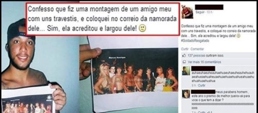 Homem perdeu namorada ap&oacute;s amigo fazer trollagem com foto.
