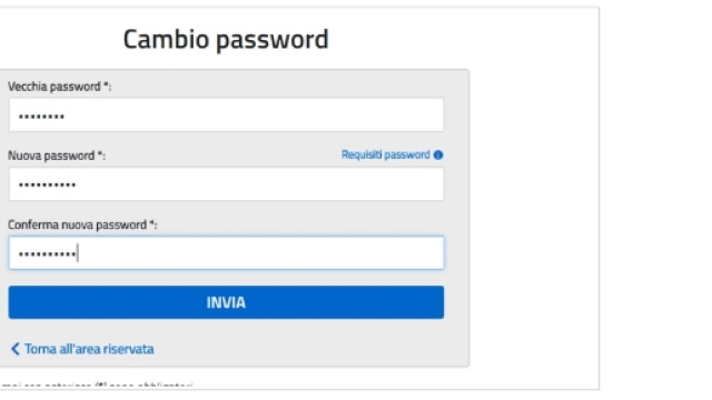 come cambiare la password di Istanze online