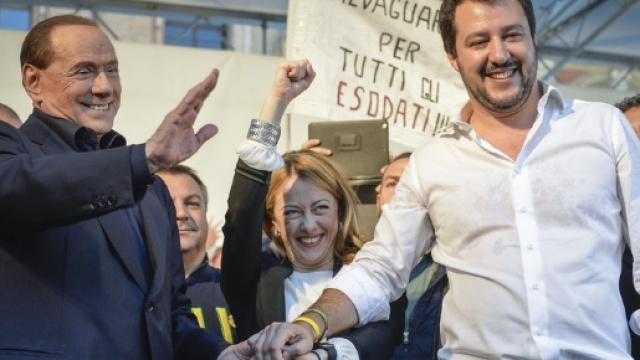 Gli alleati del centrodestra Berlusconi Meloni e Salvini