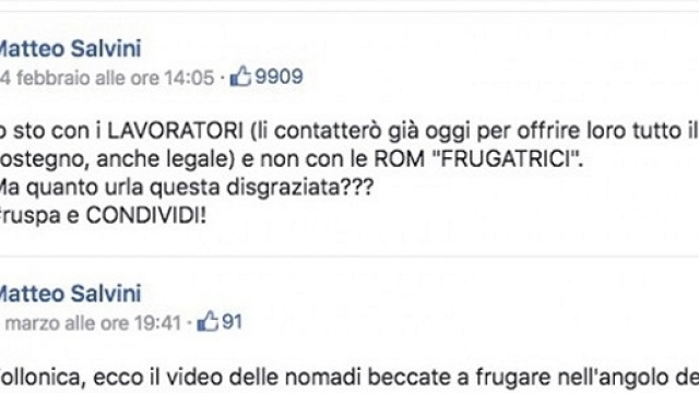 Le ultime due modifiche effettuate sul post pubblicato da Salvini sulla vicenda della Lidl di Follonica.