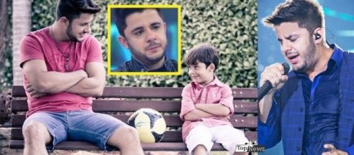 Filho de Cristiano Ara&uacute;jo comove f&atilde;s com rea&ccedil;&atilde;o ao ver o pai em v&iacute;deo na TV