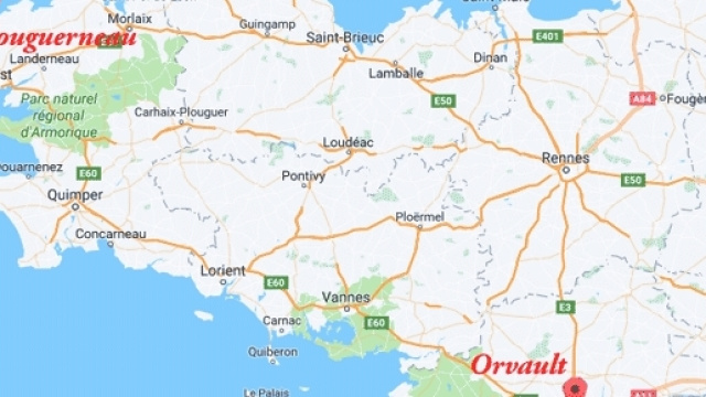Il faut pr&egrave;s de trois heures et demie pour couvrir la distance entre Orvault et Plouguerneau