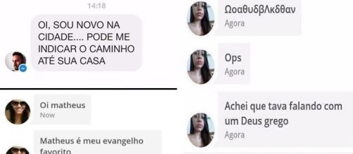 Cantadas criativas em redes sociais