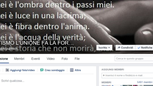 Il gruppo Facebook sull'autismo