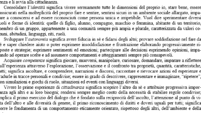 Indire i campi d'esperienza della scuola dell'infanzia