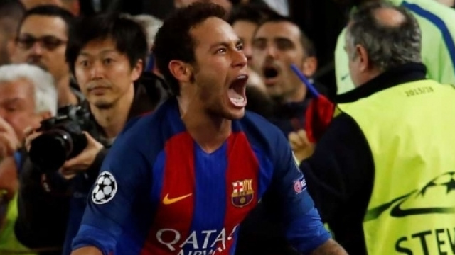 La gioia incontenibile di Neymar, con la sua doppietta ha reso possibile il 'miracolo catalano'