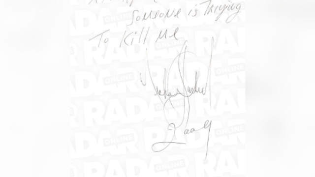 Pagina autografata da Michael Jackson del suo diario segreto (credits: radarOnline)