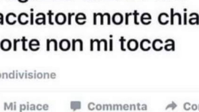 Il post di alcuni animalisti che plaude alla morte di Emanuele Morganti