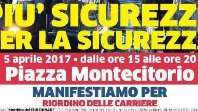 Manifestazione della Polizia contro il governo indetta per il 5 aprile.