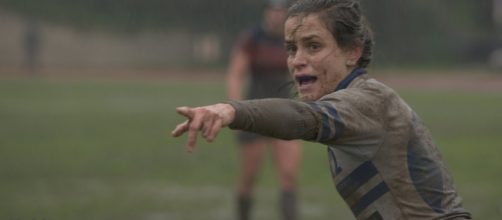 Sara Garc&iacute;a, jugadora del Ol&iacute;mpico de Pozuelo R.C. en un partido por la Copa de Madrid de rugby. Fotograf&iacute;a Ra&uacute;l Garc&iacute;a.
